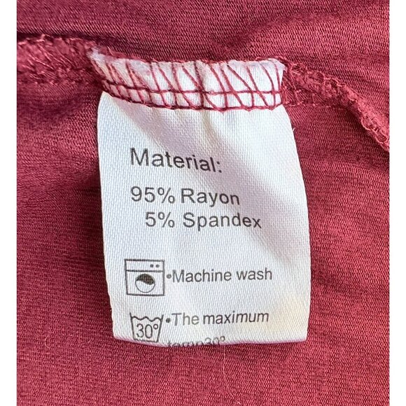 Maroon Gathered Waist Short Sleeve Top XL Excellent Condition - Picture 4 of 4